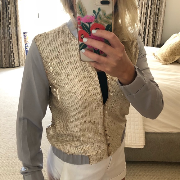 SOLD OUT!! Sequin Bomber Jacket - Picture 3 of 5